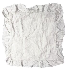 Pottery Barn Belgian Flax Linen‎ Fringe Ruffle Euro Pillow Sham Ivory Natural